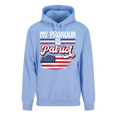 My Pronoun Is Patriot American Flag Patriotic Republican Meaningful Gift Unisex Surf Hoodie