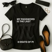 My Password Is The Last 8 Digits Of Pi Women's V-Neck T-Shirt