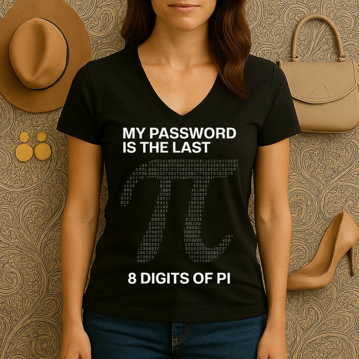 My Password Is The Last 8 Digits Of Pi Women's V-Neck T-Shirt