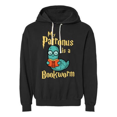 My Patronus Is A Bookworm Gift Funny Book Lover Gift And Reading Great Gift Garment-Dyed Fleece Hoodie
