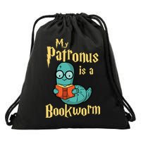 My Patronus Is A Bookworm Gift Funny Book Lover Gift And Reading Great Gift Drawstring Bag