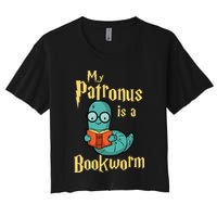 My Patronus Is A Bookworm Gift Funny Book Lover Gift And Reading Great Gift Women's Crop Top Tee