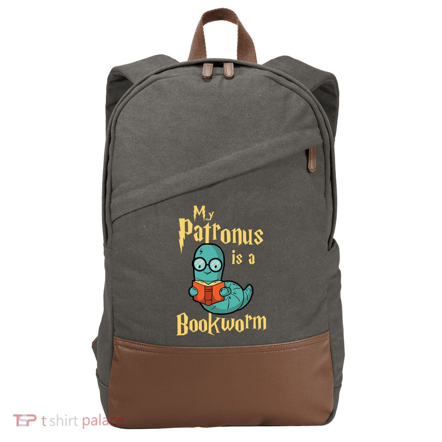 My Patronus Is A Bookworm Gift Funny Book Lover Gift And Reading Great Gift Cotton Canvas Backpack