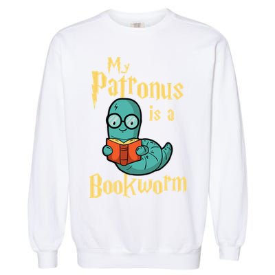 My Patronus Is A Bookworm Gift Funny Book Lover Gift And Reading Great Gift Garment-Dyed Sweatshirt