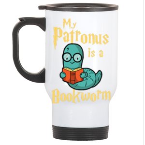 My Patronus Is A Bookworm Gift Funny Book Lover Gift And Reading Great Gift Stainless Steel Travel Mug