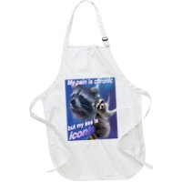 My Pain Is Chronic But My Ass Is Iconic Funny Raccoon Meme Apron