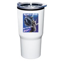 My Pain Is Chronic But My Ass Is Iconic Funny Raccoon Meme Tumbler