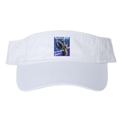 My Pain Is Chronic But My Ass Is Iconic Funny Raccoon Meme Visor