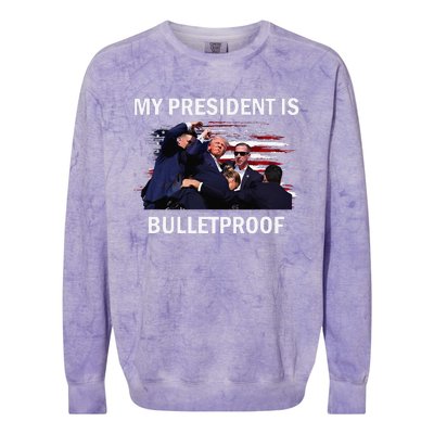 My President Is Bulletproof Colorblast Crewneck Sweatshirt