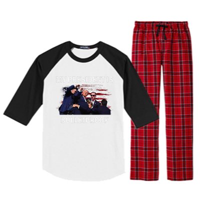 My President Is Bulletproof Raglan Sleeve Pajama Set