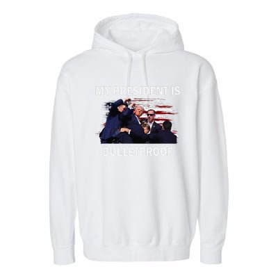 My President Is Bulletproof Garment-Dyed Fleece Hoodie