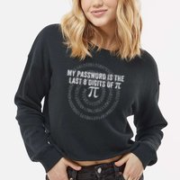 My Password Is The Last 8 Digits of Pi Funny Math Nerdy Cropped Pullover Crew