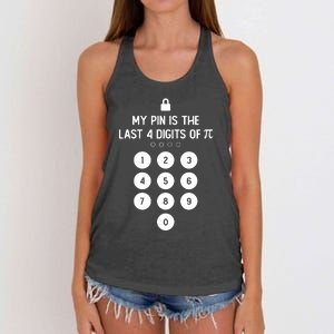 My Pin Is The Last 4 Digits Of Pi Number Symbol Pi Day Math Women's Knotted Racerback Tank