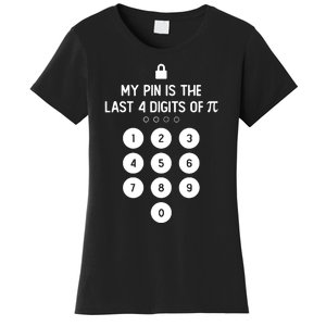 My Pin Is The Last 4 Digits Of Pi Number Symbol Pi Day Math Women's T-Shirt