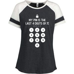 My Pin Is The Last 4 Digits Of Pi Number Symbol Pi Day Math Enza Ladies Jersey Colorblock Tee