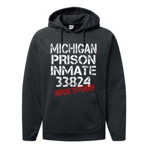 Michigan Prisoner Inmate Costume Performance Fleece Hoodie