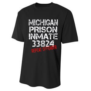 Michigan Prisoner Inmate Costume Performance Sprint T-Shirt