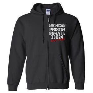 Michigan Prisoner Inmate Costume Full Zip Hoodie