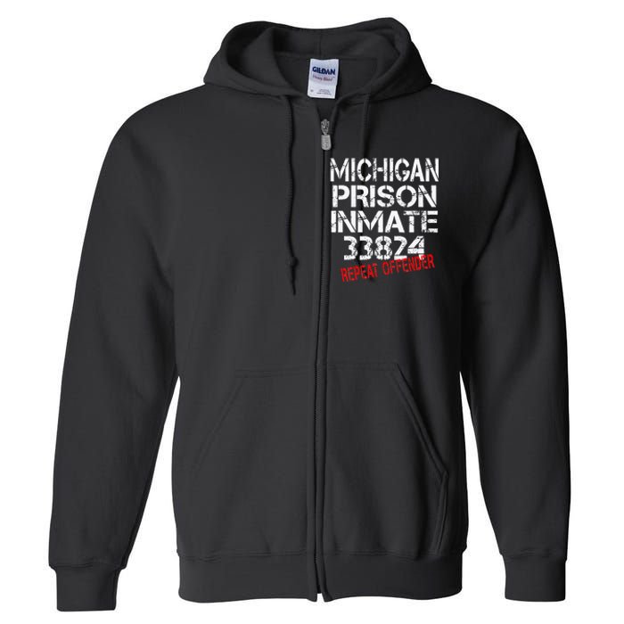 Michigan Prisoner Inmate Costume Full Zip Hoodie