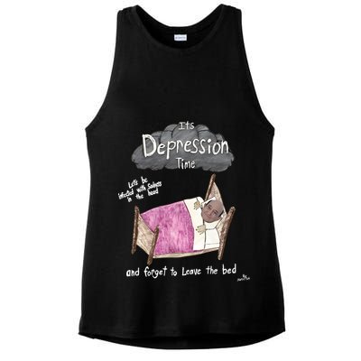 Marcus Pork ItS Depression Time And Forget To Leave The Bed Ladies PosiCharge Tri-Blend Wicking Tank