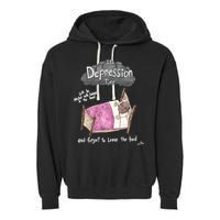 Marcus Pork ItS Depression Time And Forget To Leave The Bed Garment-Dyed Fleece Hoodie