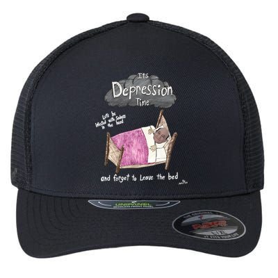 Marcus Pork ItS Depression Time And Forget To Leave The Bed Flexfit Unipanel Trucker Cap