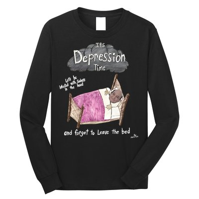 Marcus Pork ItS Depression Time And Forget To Leave The Bed Long Sleeve Shirt