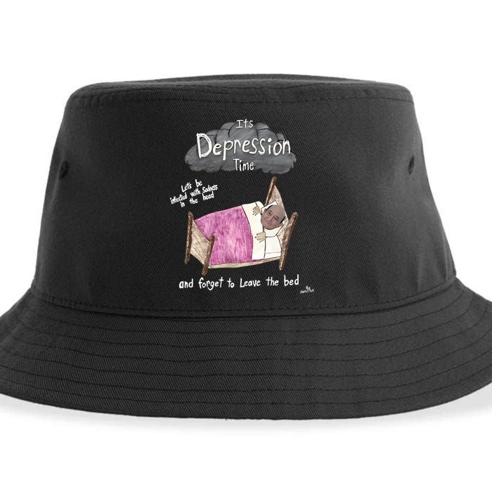 Marcus Pork ItS Depression Time And Forget To Leave The Bed Sustainable Bucket Hat