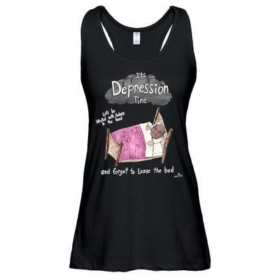 Marcus Pork ItS Depression Time And Forget To Leave The Bed Ladies Essential Flowy Tank