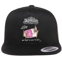 Marcus Pork ItS Depression Time And Forget To Leave The Bed Flat Bill Trucker Hat