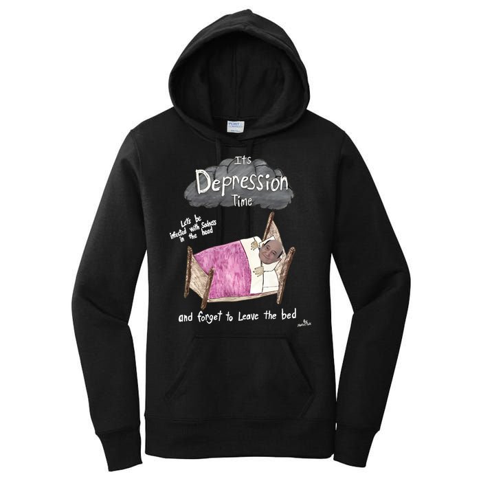 Marcus Pork ItS Depression Time And Forget To Leave The Bed Women's Pullover Hoodie