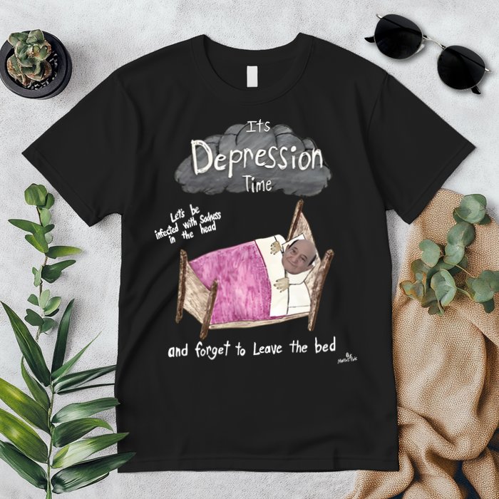 Marcus Pork ItS Depression Time And Forget To Leave The Bed Premium T-Shirt
