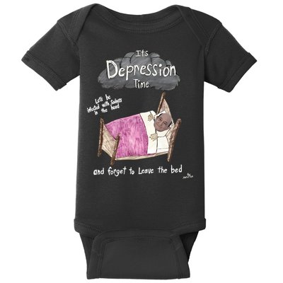 Marcus Pork ItS Depression Time And Forget To Leave The Bed Baby Bodysuit
