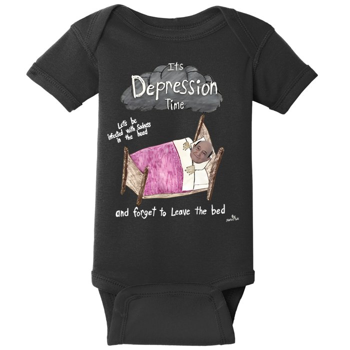 Marcus Pork ItS Depression Time And Forget To Leave The Bed Baby Bodysuit