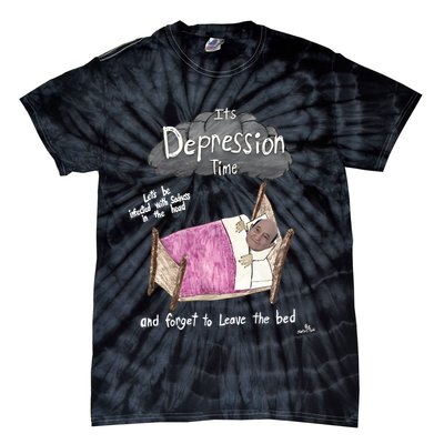 Marcus Pork ItS Depression Time And Forget To Leave The Bed Tie-Dye T-Shirt