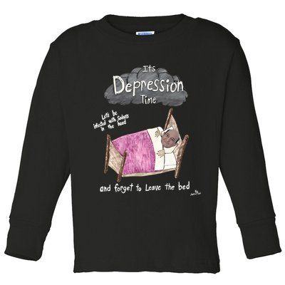 Marcus Pork ItS Depression Time And Forget To Leave The Bed Toddler Long Sleeve Shirt