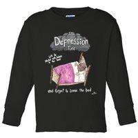 Marcus Pork ItS Depression Time And Forget To Leave The Bed Toddler Long Sleeve Shirt