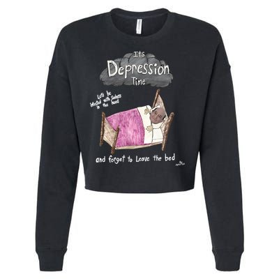 Marcus Pork ItS Depression Time And Forget To Leave The Bed Cropped Pullover Crew