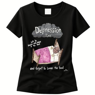 Marcus Pork ItS Depression Time And Forget To Leave The Bed Womens T-Shirt