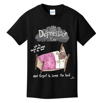 Marcus Pork ItS Depression Time And Forget To Leave The Bed Kids T-Shirt