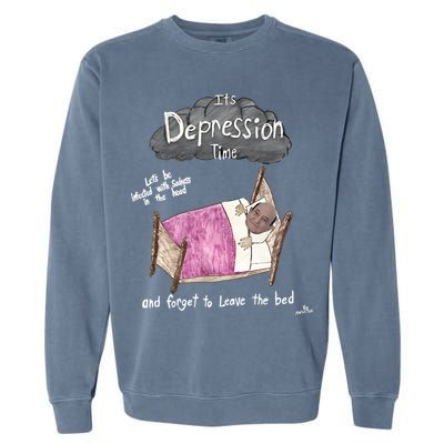Marcus Pork ItS Depression Time And Forget To Leave The Bed Garment-Dyed Sweatshirt