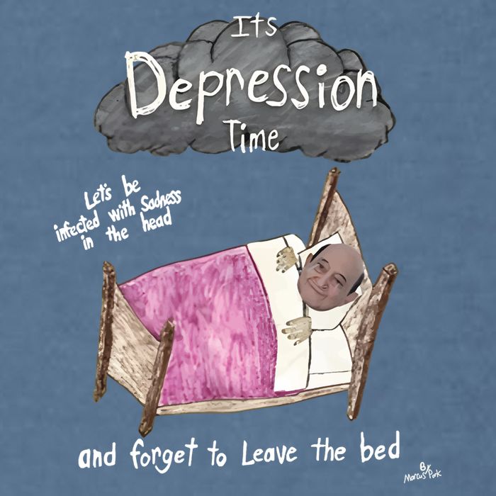 Marcus Pork ItS Depression Time And Forget To Leave The Bed Garment-Dyed Sweatshirt