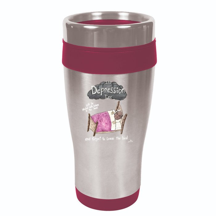 Marcus Pork ItS Depression Time And Forget To Leave The Bed 16oz Travel Tumbler