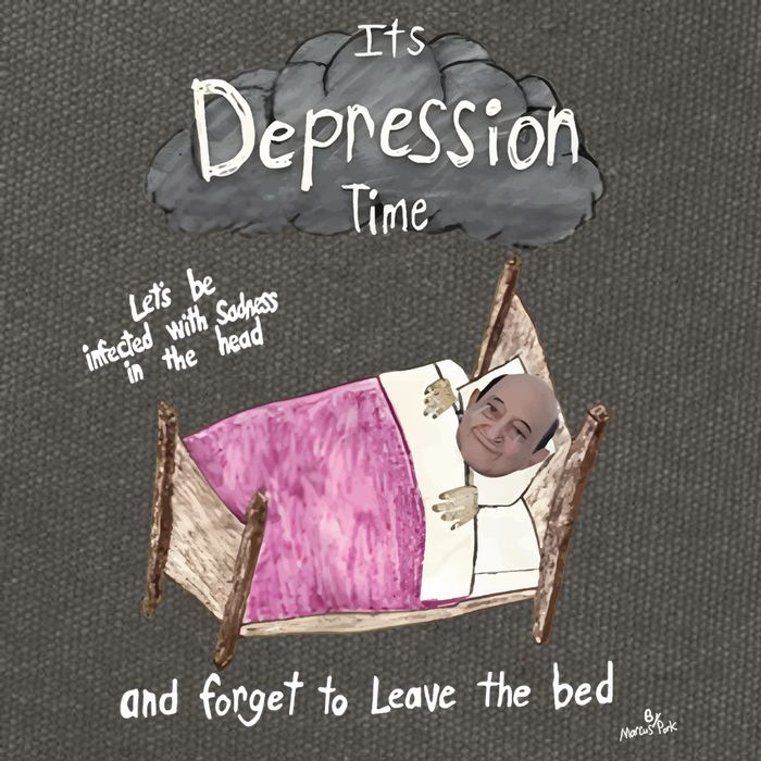 Marcus Pork ItS Depression Time And Forget To Leave The Bed Cotton Canvas Backpack