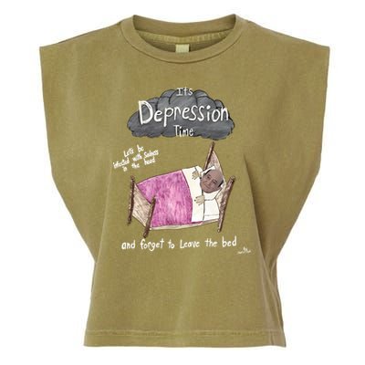 Marcus Pork ItS Depression Time And Forget To Leave The Bed Garment-Dyed Women's Muscle Tee