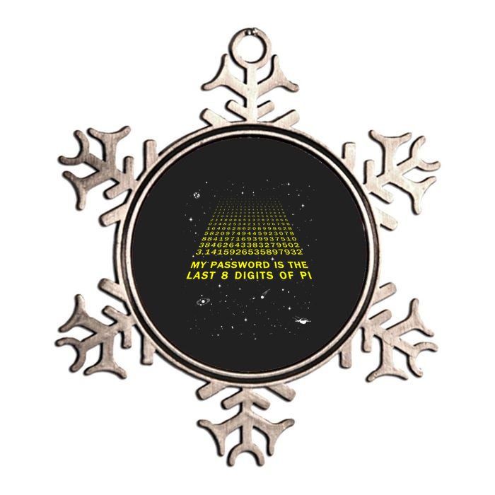 My Password Is The Last 8 Digits Of Pi Day Funny Math Space Metallic Star Ornament