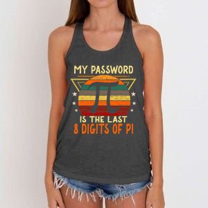 My Password is Pi Funny Math Nerd for Teachers Women's Knotted Racerback Tank