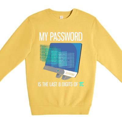 My Password Is The Last 8 Digits Of Pi Funny Programmer Premium Crewneck Sweatshirt