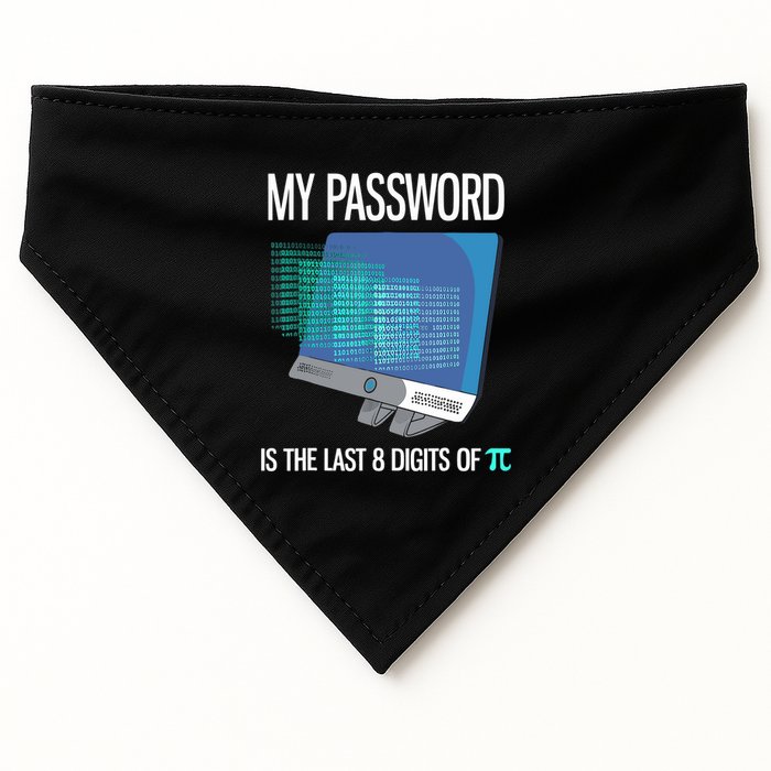 My Password Is The Last 8 Digits Of Pi Funny Programmer USA-Made Doggie Bandana