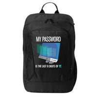 My Password Is The Last 8 Digits Of Pi Funny Programmer City Backpack